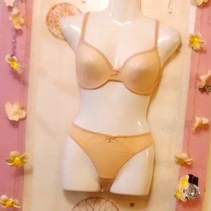 Varsbaby (38B) Lingerie Set with Rhinestone Heart Accents